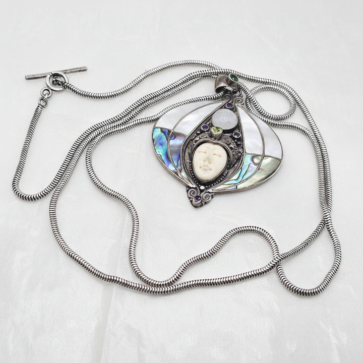 Pair of Sterling Silver Bali Goddess Necklaces