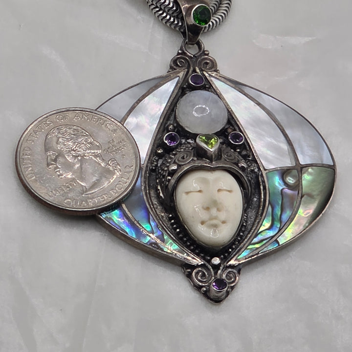 Pair of Sterling Silver Bali Goddess Necklaces