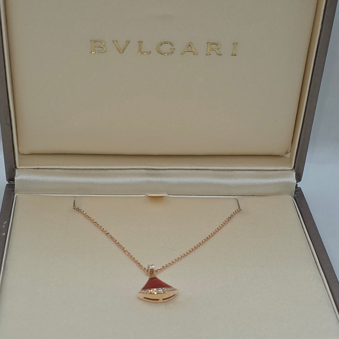 Authentic 18K Rose Gold BVLGARI Divas' Dream Necklace w Papers