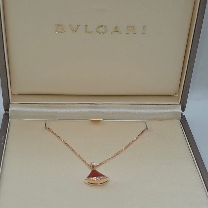 Authentic 18K Rose Gold BVLGARI Divas' Dream Necklace w Papers