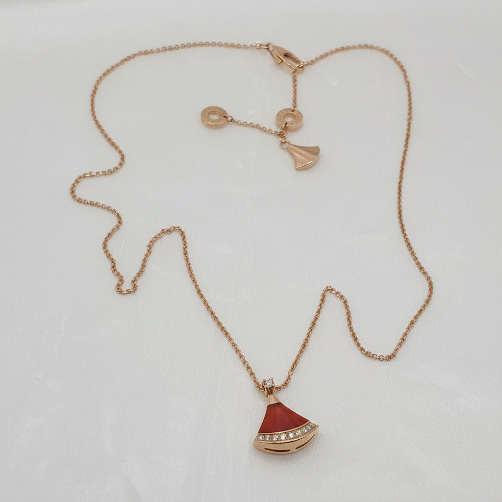 Authentic 18K Rose Gold BVLGARI Divas' Dream Necklace w Papers