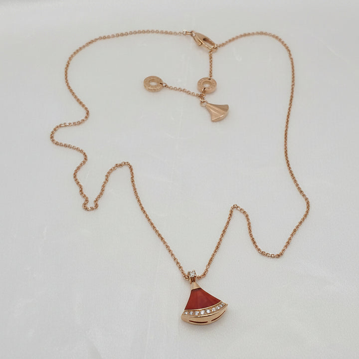 Authentic 18K Rose Gold BVLGARI Divas' Dream Necklace w Papers