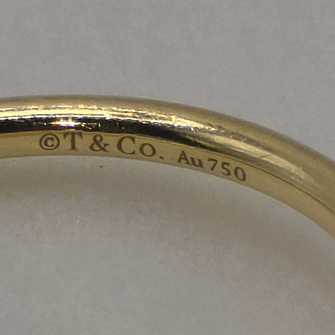 Authentic Tiffany & Co 18K Gold & Diamond T Ring