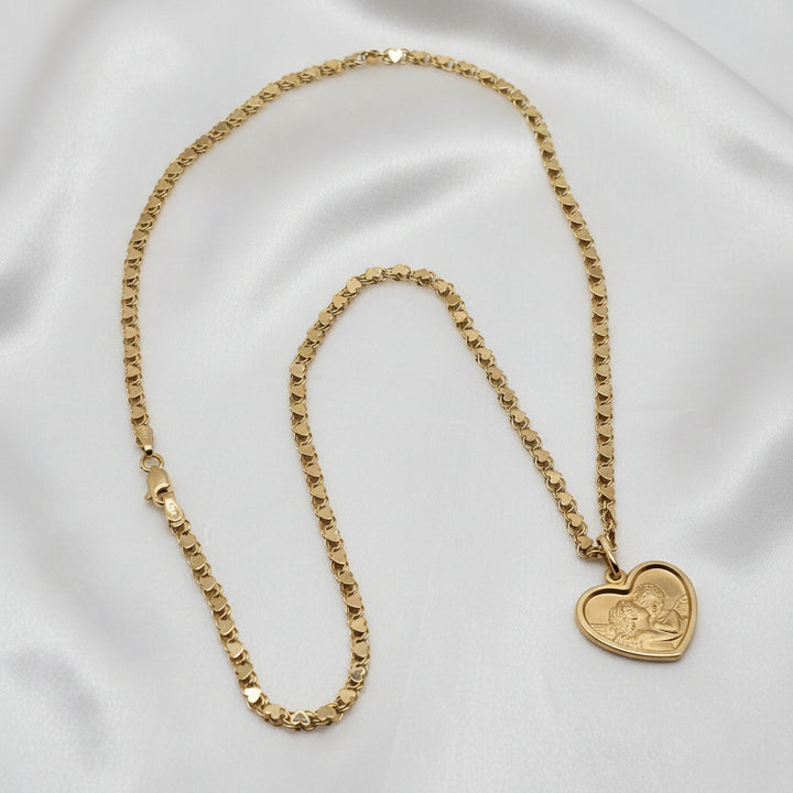 14K Gold "A Mother's Cherished Love" Hearts Necklace