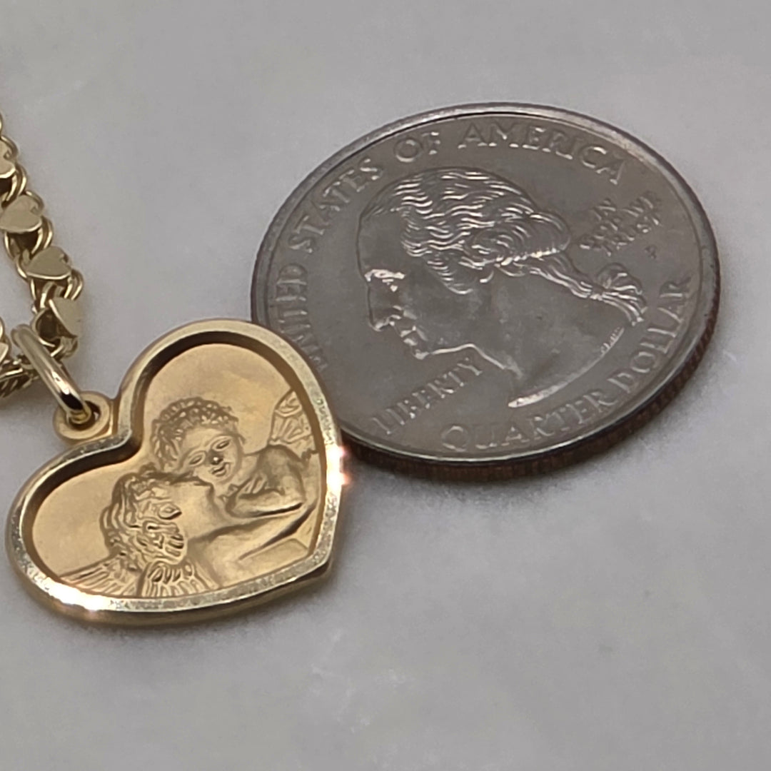 14K Gold "A Mother's Cherished Love" Hearts Necklace