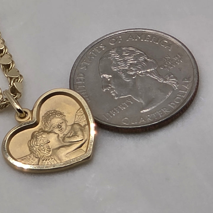 14K Gold "A Mother's Cherished Love" Hearts Necklace