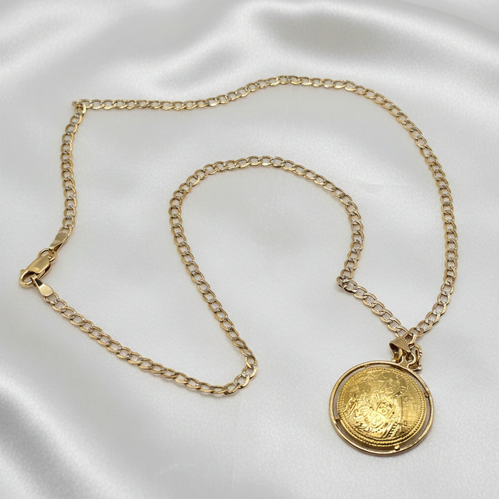 14K Gold Byzantine-Style Gold Coin Pendant Necklace