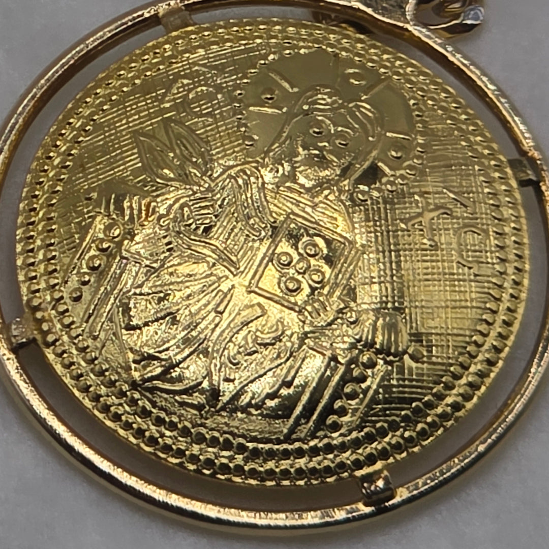 14K Gold Byzantine-Style Gold Coin Pendant Necklace
