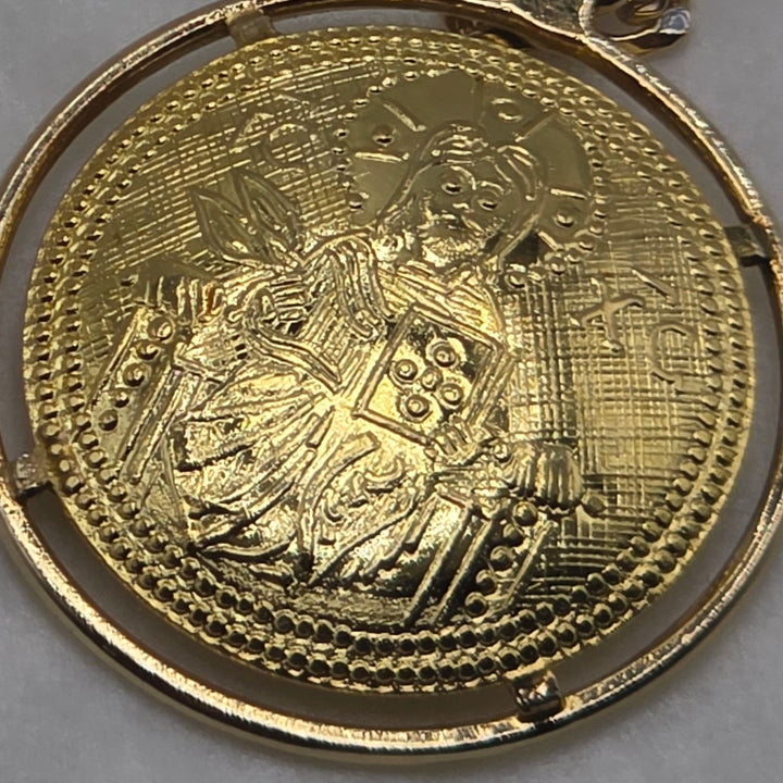 14K Gold Byzantine-Style Gold Coin Pendant Necklace