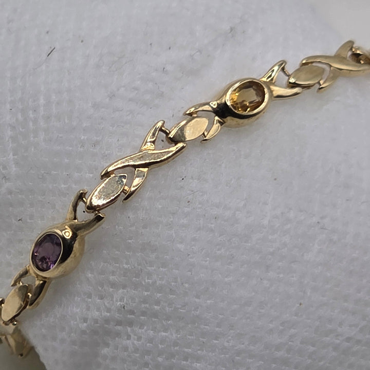 14K Gold Hugs-N-Kisses Multi-Gem Bracelet