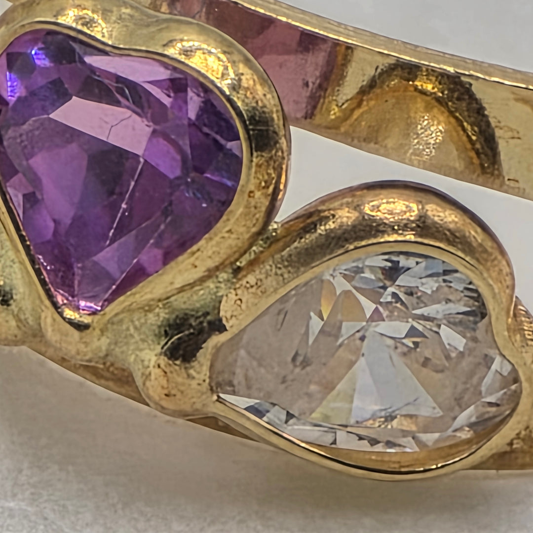 18k Gold, Pink & Clear Quartz Elegant Statement Ring