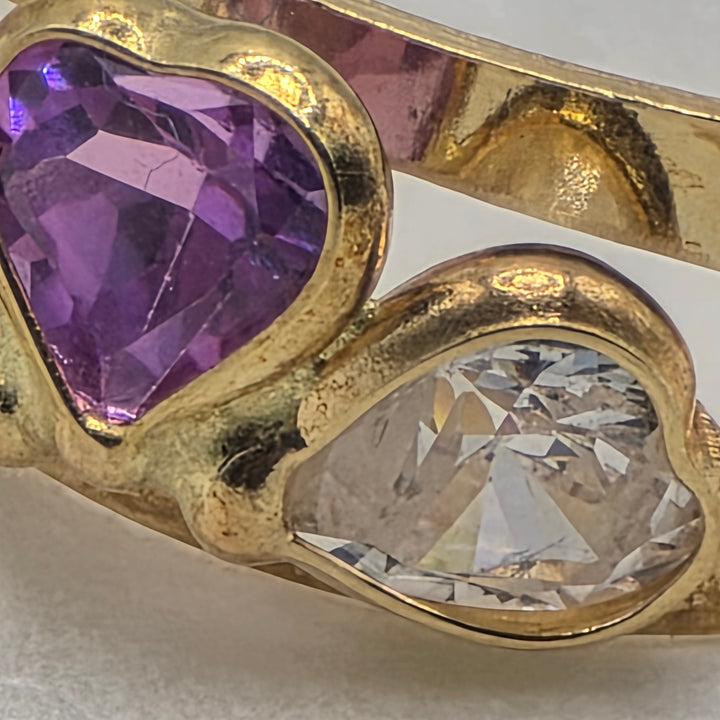 18k Gold, Pink & Clear Quartz Elegant Statement Ring
