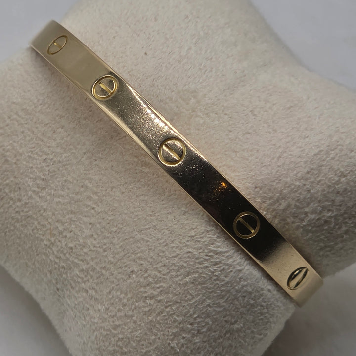 Authentic Cartier 18K Gold Love Bracelet w Box & Travel Pouch