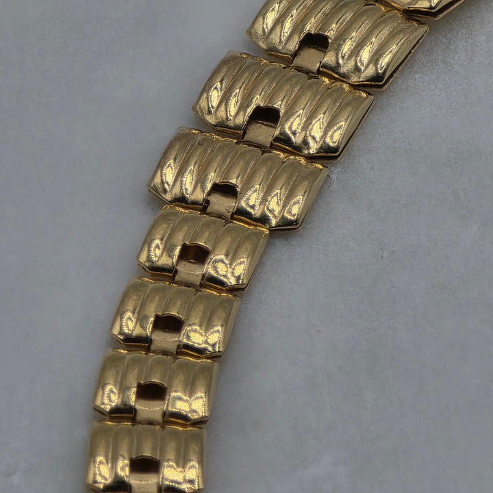 18K Gold Articulated Cushioned Panel Link Bracelet
