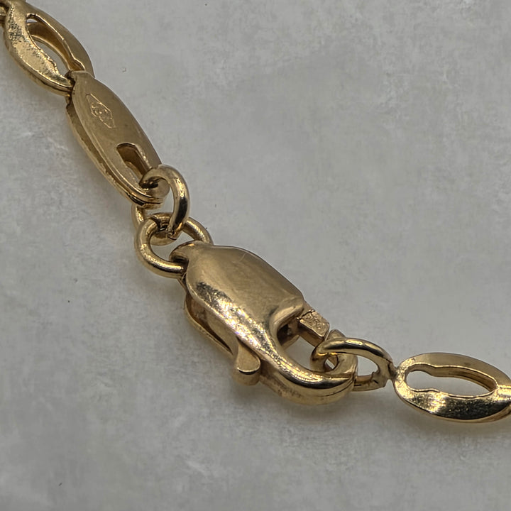 Elegant 18K Gold, Sapphire & Diamond Curved Bar Pendant Necklace