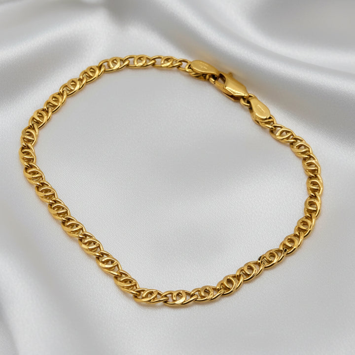 18K Gold Intertwined Cuban Link Bracelet