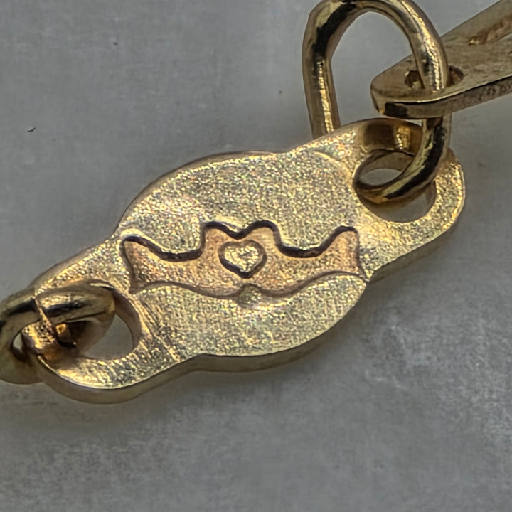 18K Gold Pierced Geometric Station Panel Link Bracelet
