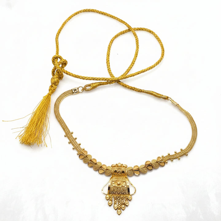 22K Gold Middle Eastern Infinity Length Filigree Necklace