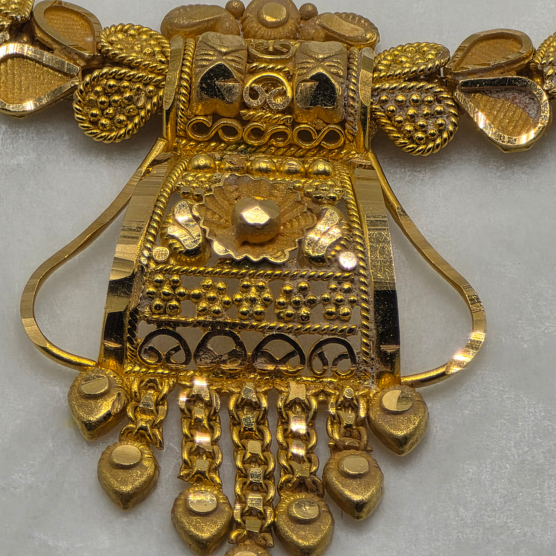 22K Gold Middle Eastern Infinity Length Filigree Necklace