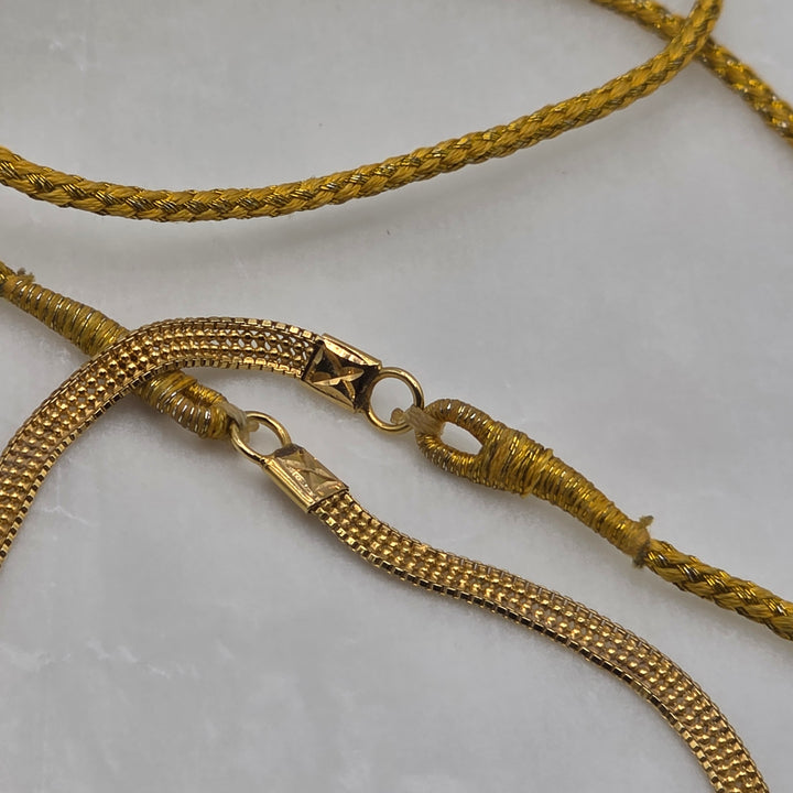 22K Gold Middle Eastern Infinity Length Filigree Necklace