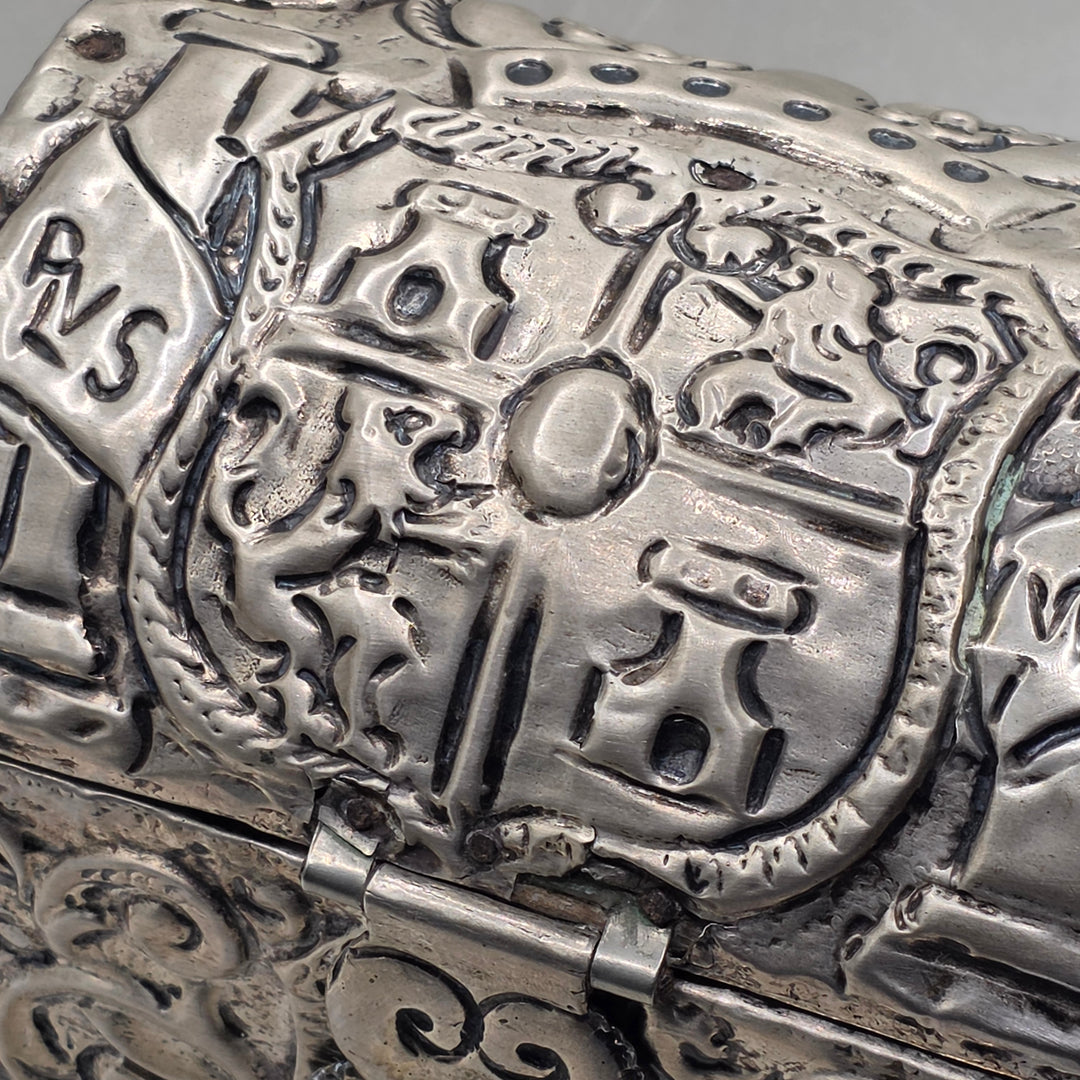 Repoussé and Chased Silver Miniature Domed-Top Chest