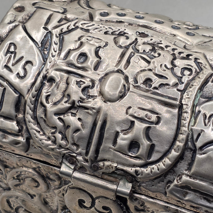 Repoussé and Chased Silver Miniature Domed-Top Chest