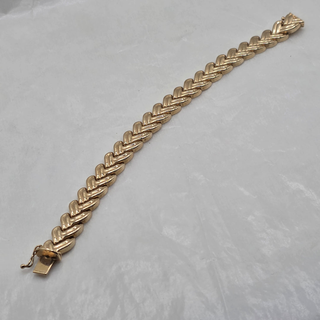 Heavy 14K Gold Double Braid Bracelet