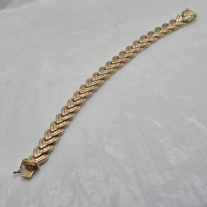 Heavy 14K Gold Double Braid Bracelet