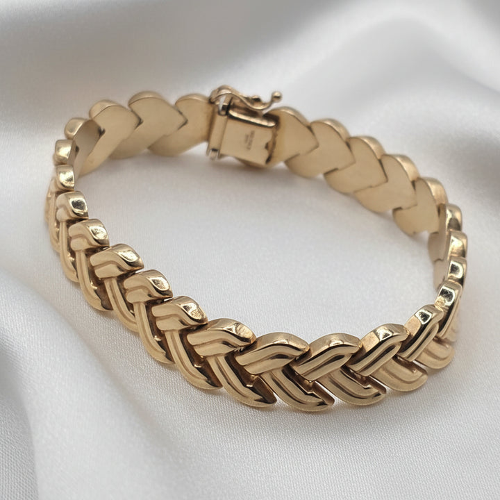 Heavy 14K Gold Double Braid Bracelet