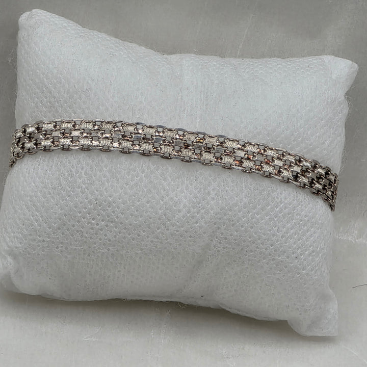 Authentic Milor Sterling Silver Woven Mesh Bracelet & Necklace Set