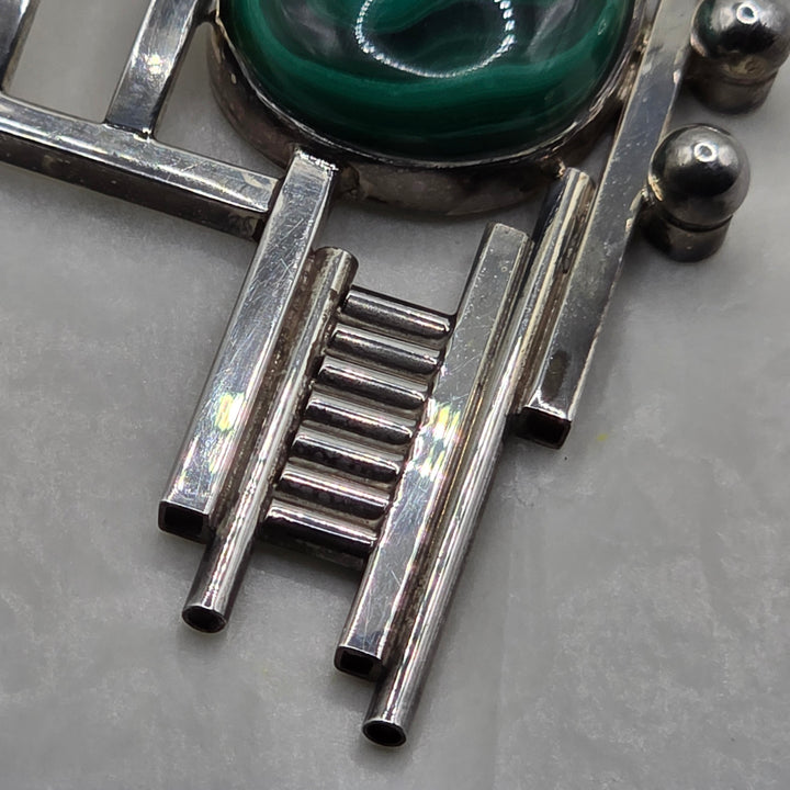 Sterling Silver Studio Craft Modernist Torque Collar Necklace & Earrings Set