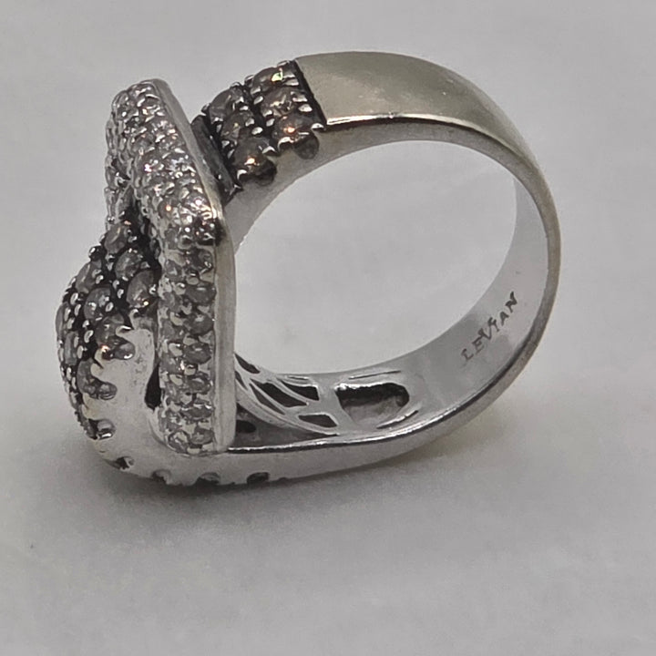 Authentic Le Vian 14K Gold & Diamond Fashion Belt Statement Ring