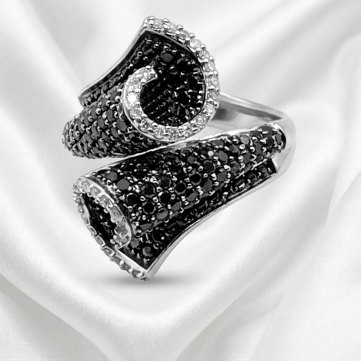 14K Gold & Diamond 3D Spiral Statement Ring