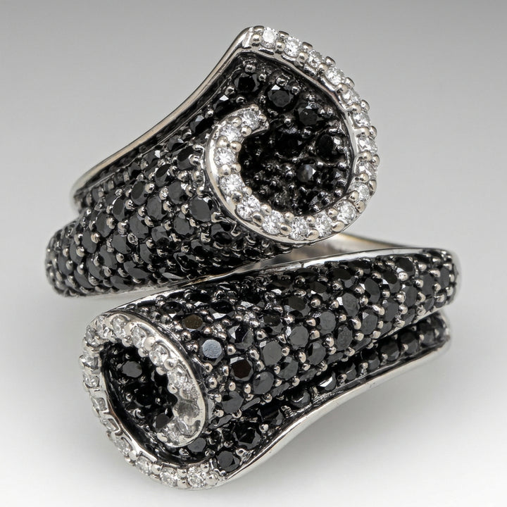 14K Gold & Diamond 3D Spiral Statement Ring