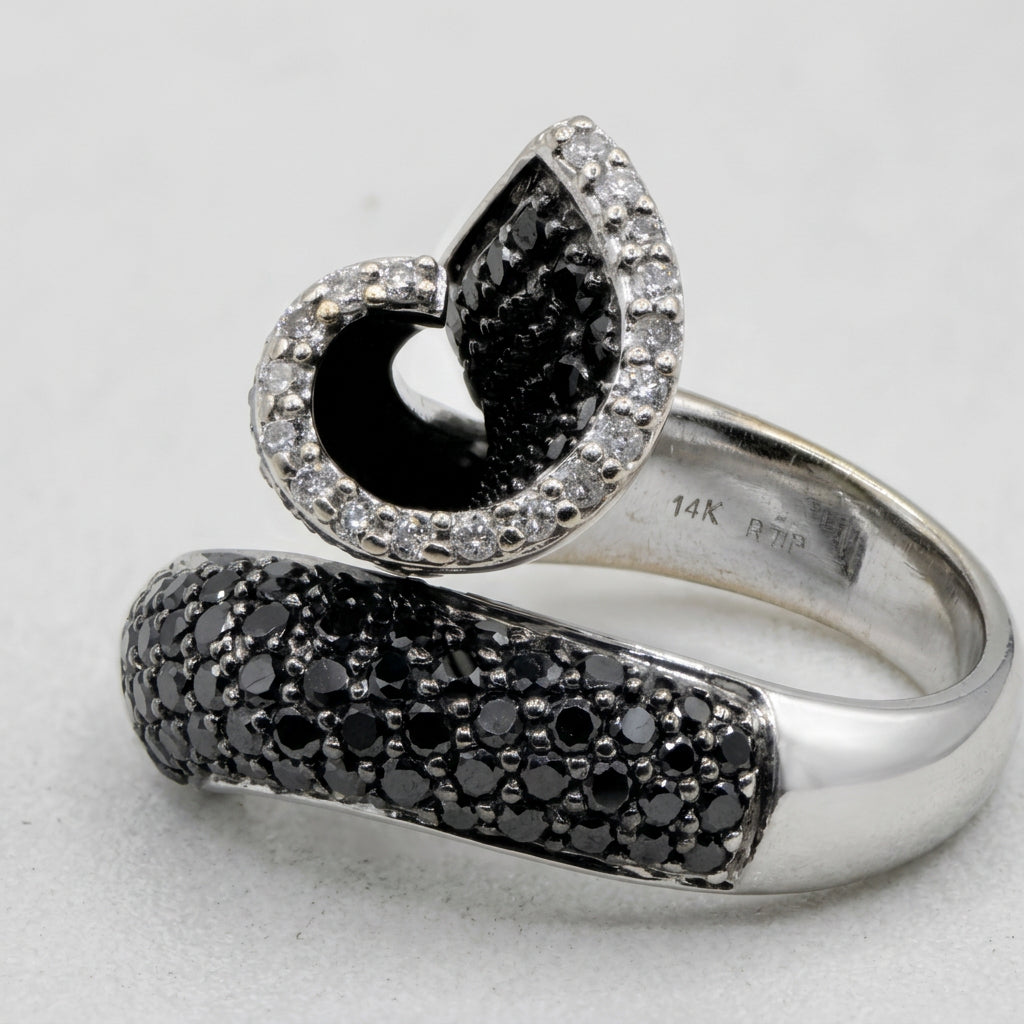 14K Gold & Diamond 3D Spiral Statement Ring
