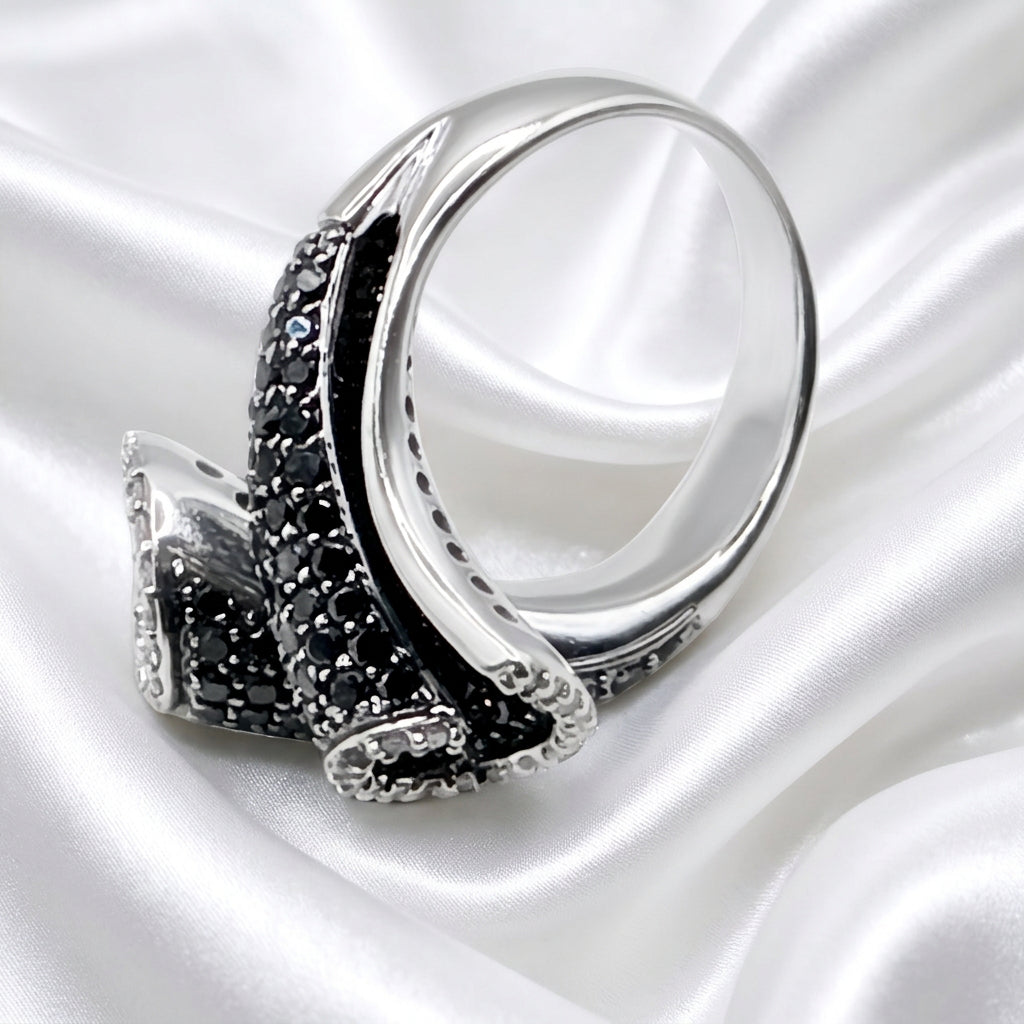 14K Gold & Diamond 3D Spiral Statement Ring