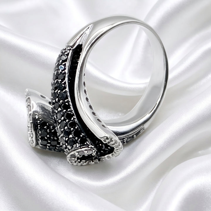 14K Gold & Diamond 3D Spiral Statement Ring