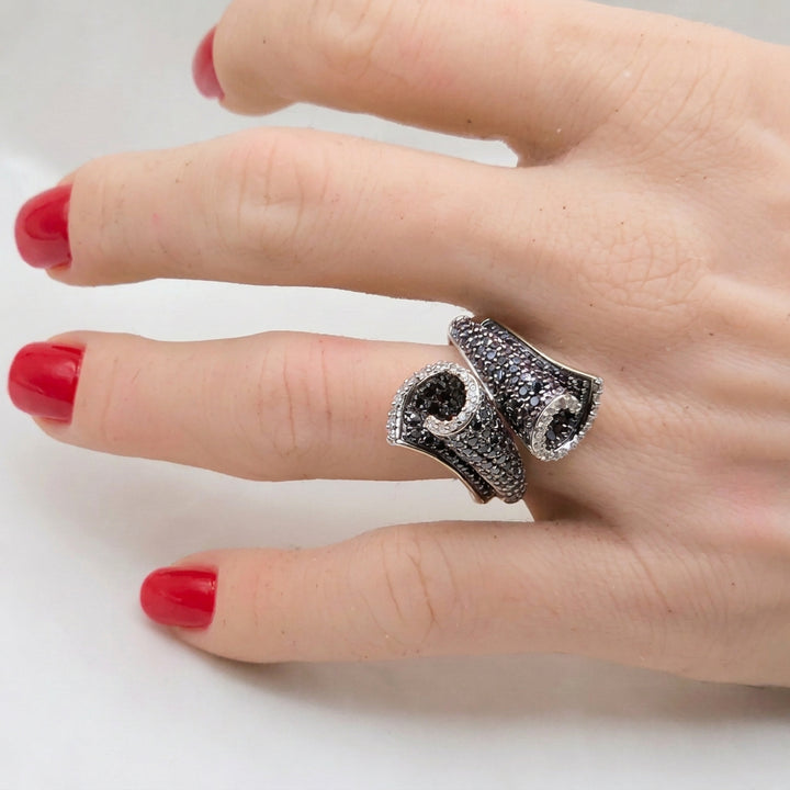 14K Gold & Diamond 3D Spiral Statement Ring