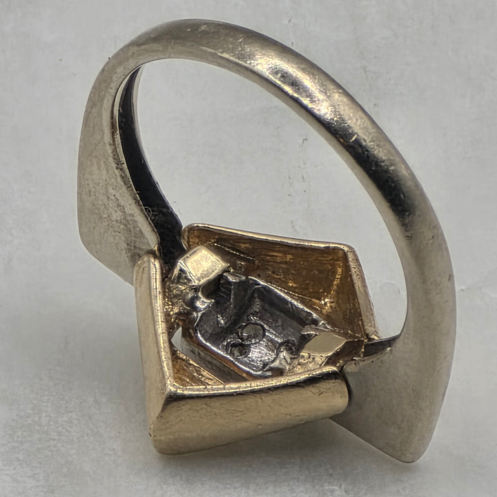 14K Gold & Diamond Geometric Bypass Statement Ring