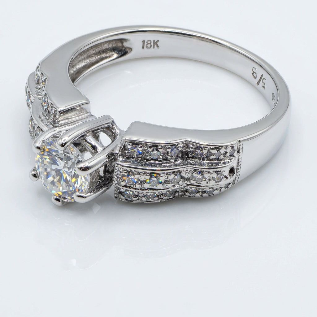 18K Gold & Diamond Encrusted Statement or Engagement Ring