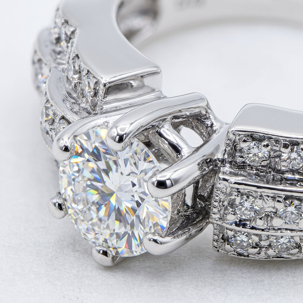 18K Gold & Diamond Encrusted Statement or Engagement Ring