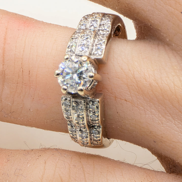 18K Gold & Diamond Encrusted Statement or Engagement Ring
