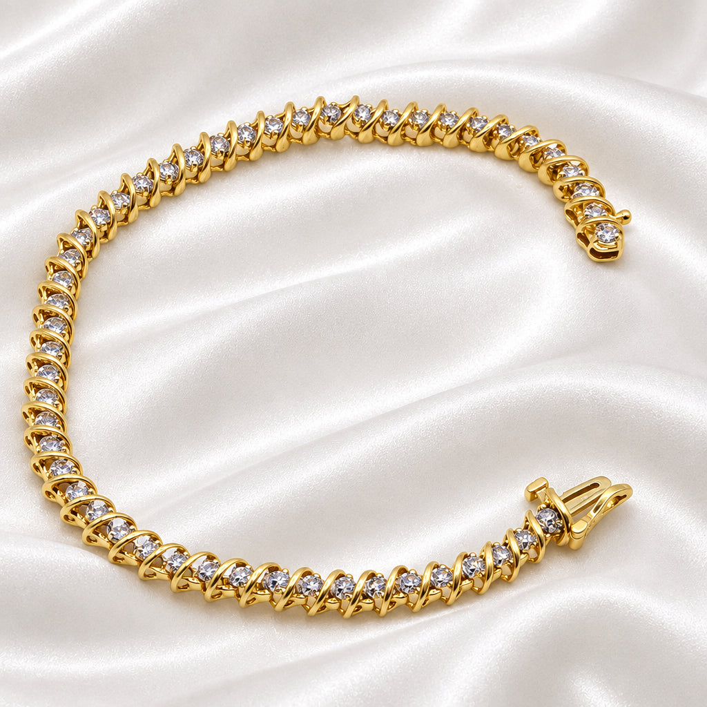 14K Gold & 50 Diamond "S" Link Tennis Bracelet