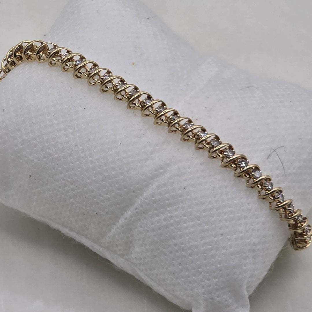 14K Gold & 50 Diamond "S" Link Tennis Bracelet
