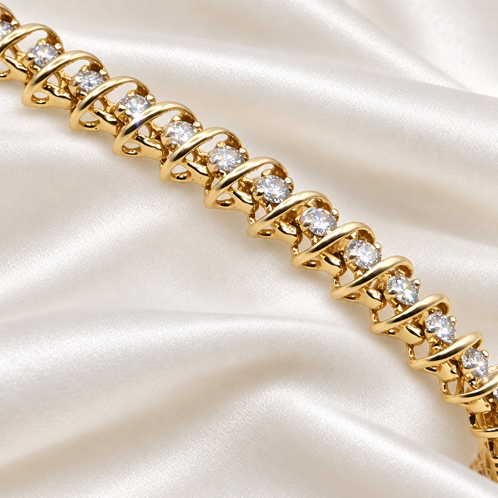 14K Gold & 50 Diamond "S" Link Tennis Bracelet