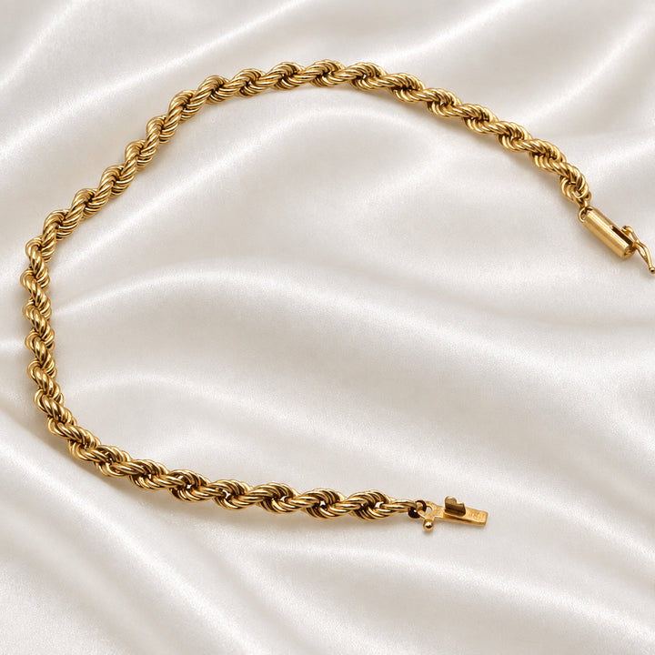 14K Gold Traditional Rope Everyday Bracelet