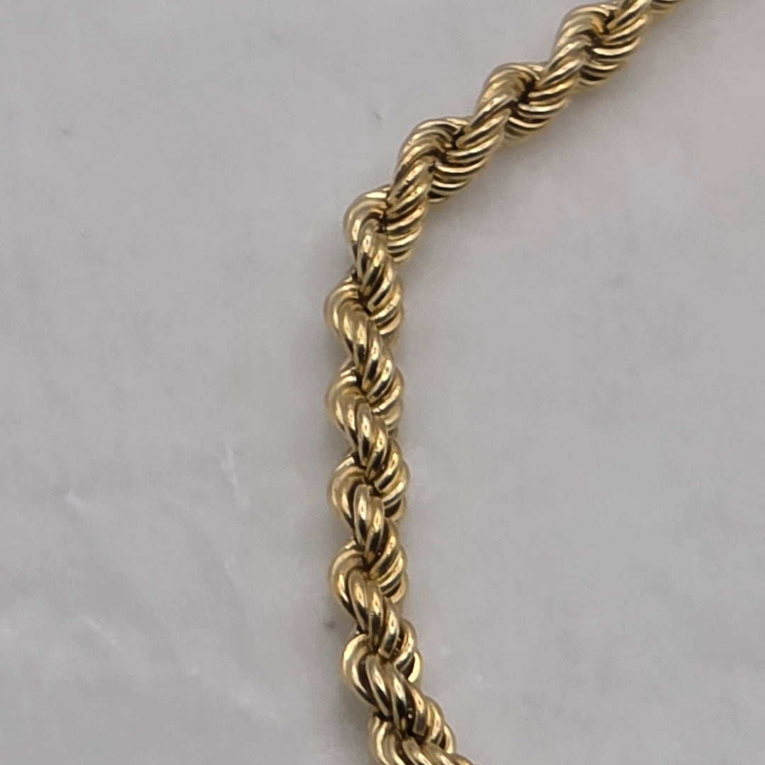 14K Gold Traditional Rope Everyday Bracelet