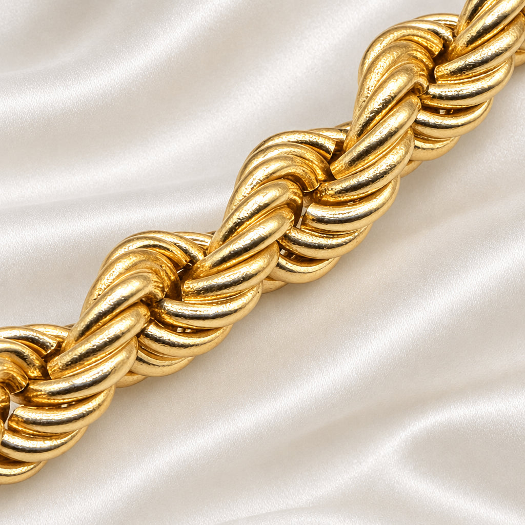 14K Gold Traditional Rope Everyday Bracelet