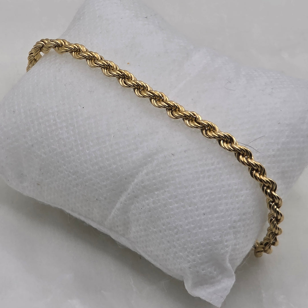 14K Gold Traditional Rope Everyday Bracelet