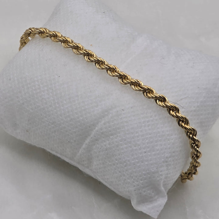 14K Gold Traditional Rope Everyday Bracelet